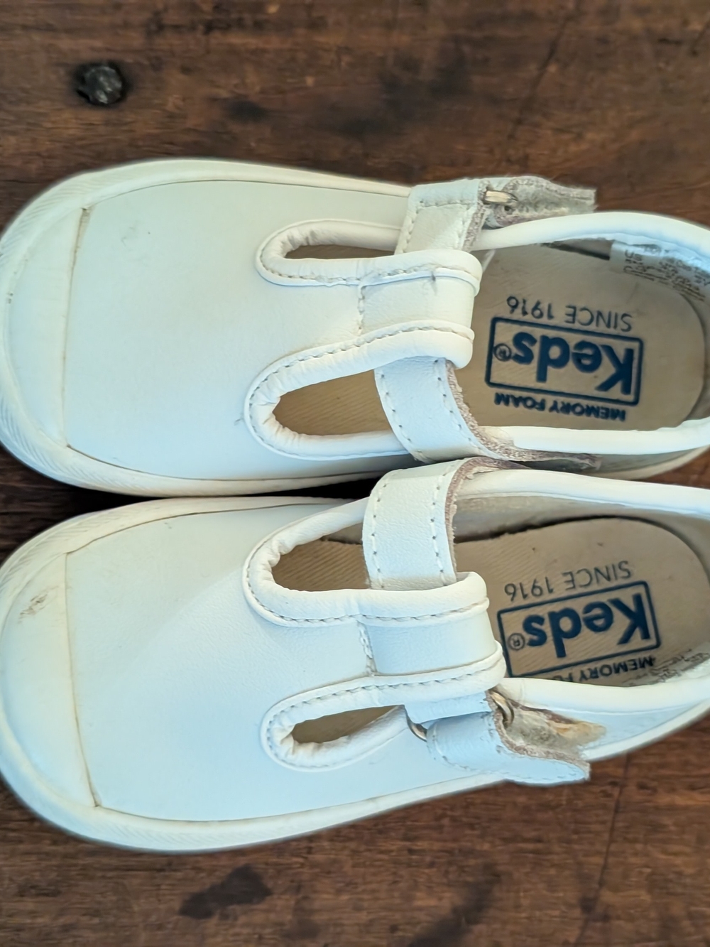 Keds Kids White T-Strap Dress Shoes
